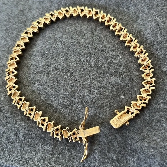 Gold Over Sterling Sapphire Bracelet-7.25” - Picture 10 of 12